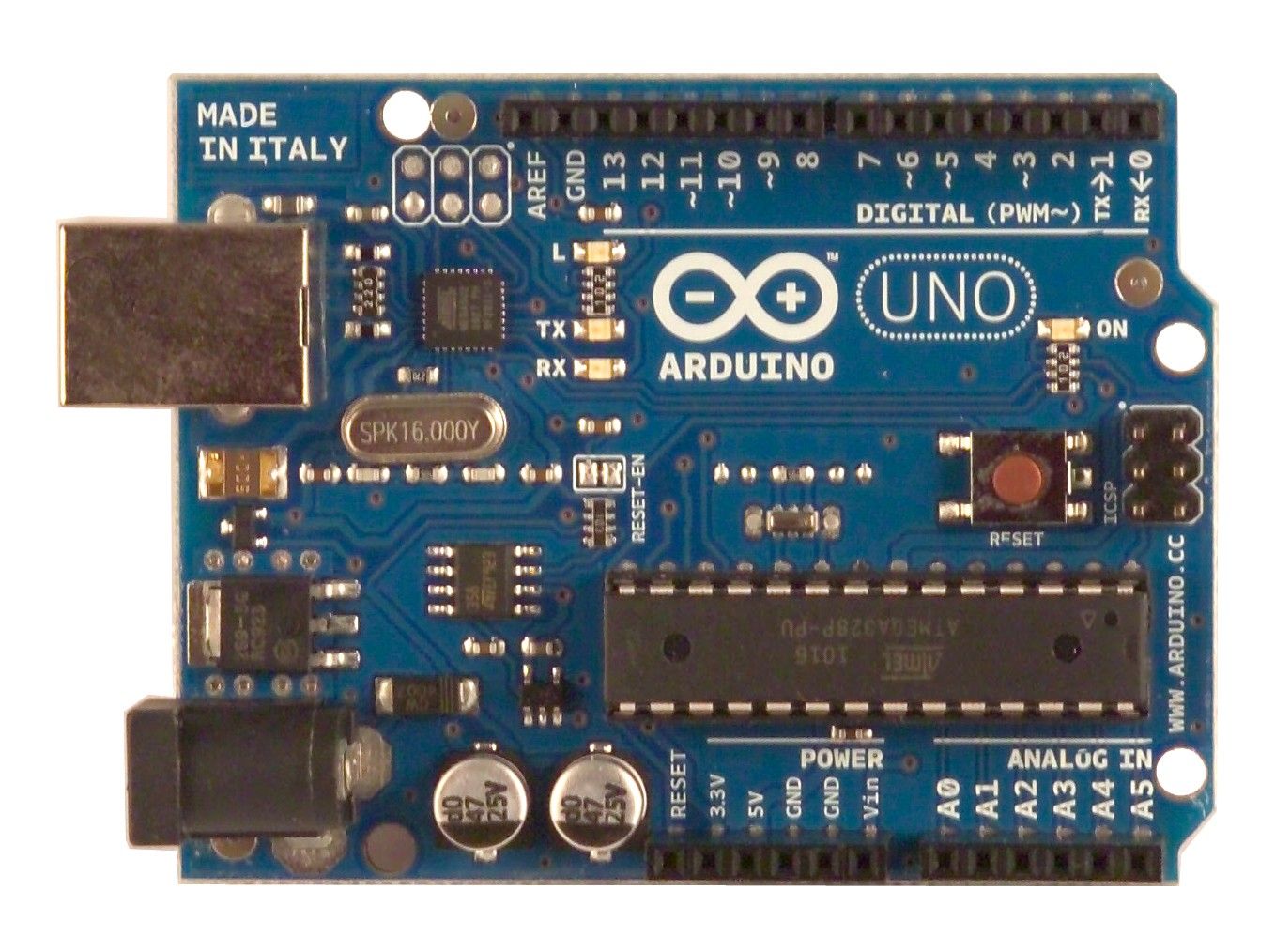 Carte Arduino Uno Rev 3 à microcontroleur Atmega328 20 E/S