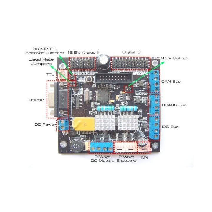 Carte contrôleur intelligente moteurs 2x4A et capteurs