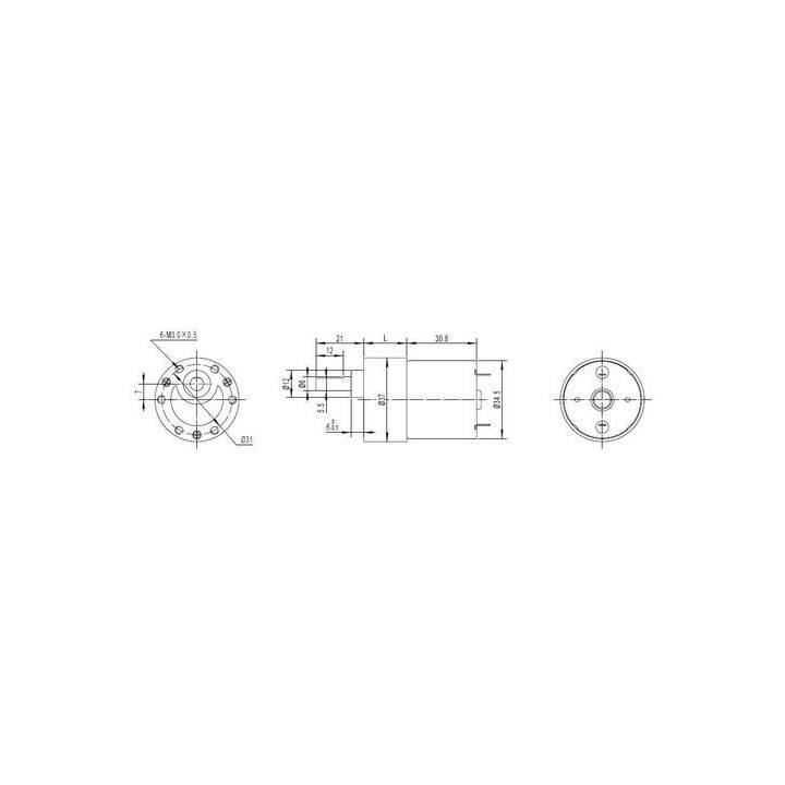 Motoréducteur 37 mm - 12V  30:1 avec codeur