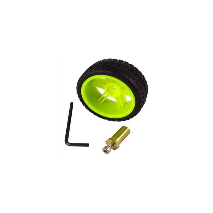 Roue 65mm avec moyeu laiton 4 mm (la paire)