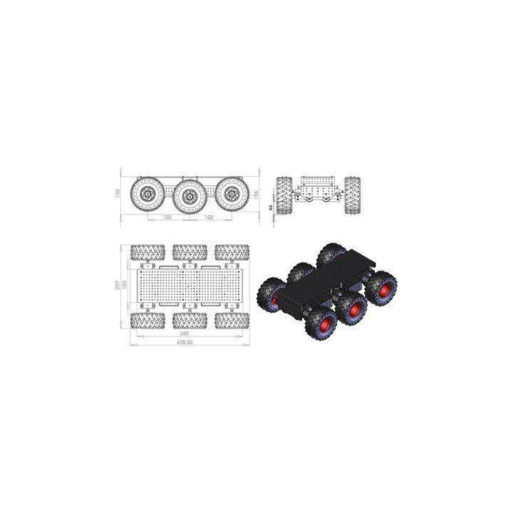 Châssis 6 roues motrices DAGU Wild thumper